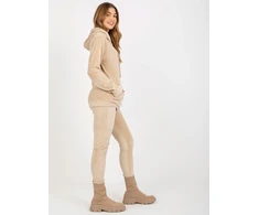 Veliūrinis treningas moterims RV-KMPL-6087-2.70-smėlio spalva