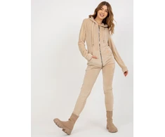 Veliūrinis treningas moterims RV-KMPL-6087-2.70-smėlio spalva