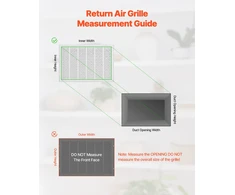 Vevor Oro filtras grotelės su W30 x H20 cm anga
