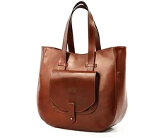 Vera Pelle Torebka na ramię skóra naturalna duża damska shopperbag