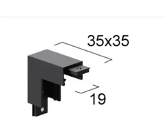 Vertikali mechaninė jungtis, skirta magnetiniam bėgeliui SLIM MAGNETIC, juoda, 02/0513
