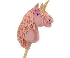 Vienaragis ant lazdos Hobby Horse pastelinės rožinės spalvos A4