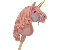 Super Hobby Horse Vienaragis ant lazdos Hobby Horse pastelinės rožinės spalvos A4