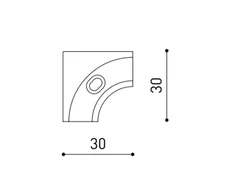 Vienos plokštumos magnetinių bėgelių 90º kampinis sujungimas MINIMAL TRACK 24V, juodas