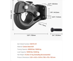 VEVOR Pintle tipo vilkiko vilkimas su 2.5-3 cm kilpa