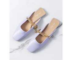 Violetinės elegantiškos Baras šlepetės