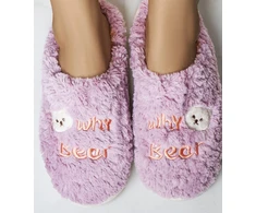 Violetinės minkštos šlepetės Why Bear