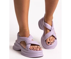 Violetinės odinės basutės