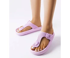 violetinės platforminės šlepetės