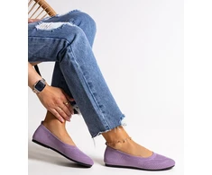 Violetiniai medžiaginiai baleto bateliai