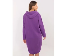 Violetinis džemperis su gobtuvu ir kišenėmis