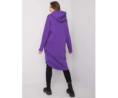 Violetinis moteriškas susegamas džemperis su gobtuvu ir kišenėmis