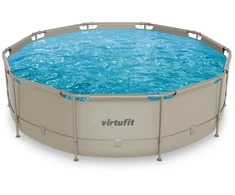 VIRTUFIT apvalus baseinas 366 cm su filtravimo siurbliu, smėlio spalvos