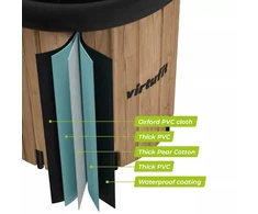 VIRTUFIT LEDO VONIA XXL - 375 LITRŲ - MEDIENOS IMITACIJA - SU PRIEDAIS
