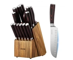 Virtuvinių peilių rinkinys VEVOR KD47M3MM45-15PCS, 15 dalių