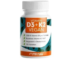 Vitaminas D3 + K2 ProFuel Vegan 120 tablečių