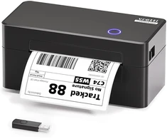 Vretti etikečių spausdintuvas, USB, 203 dpi, 115 mm plotis, DB402
