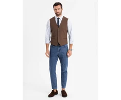 Vyriška ruda klasikinė liemenė su pamušalu