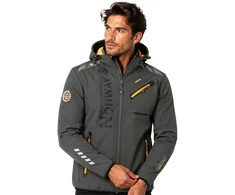 Vyriška softshell striukė Geographical Norway, tamsiai pilka ir oranžinė