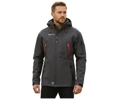 Vyriška softshell striukė su gobtuvu Geographical Norway, tamsiai pilka