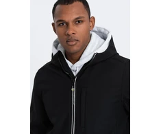Vyriška SOFTSHELL striukė su vilnoniu viduriu - juoda