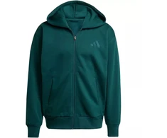 Vyriškas adidas ALL SZN Fleece džemperis su pilnu užtrauktuku Žalias JX5101