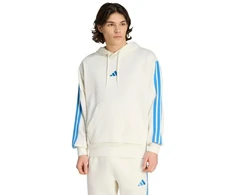 Vyriškas adidas Essentials su 3 dryželiais frotinis džemperis su gobtuvu, kreminės spalvos KD4901