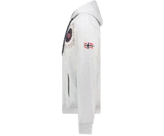 Vyriškas džemperis su gobtuvu Geographical Norway, pilkas melanžas