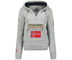 Vyriškas džemperis su gobtuvu Geographical Norway, pilkas