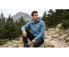 Vyriškas flisinis džemperis Geographical Norway Tugood, tamsiai žalsvai mėlynas