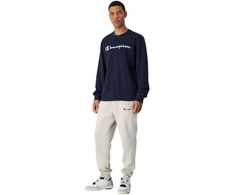 Vyriškas medvilninis džemperis Champion Crewneck, tamsiai mėlynas