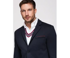 Vyriškas tamsiai mėlynas slim fit švarkas