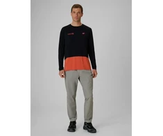 Vyriškas trekkingo longsleeve 4F, juodas su oranžine apačia