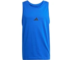 Vyriški adidas Essentials marškinėliai be rankovių su mažu logotipu mėlyni JE8978