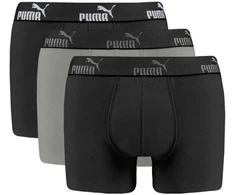Vyriški apatiniai šortai "Puma", 3 vnt. pakuotė, juodi, pilki, patogūs, medvilniniai