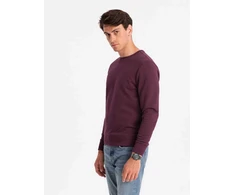 Vyriški BASIC medvilnės netamprus džemperis - bordo V3 OM 0159