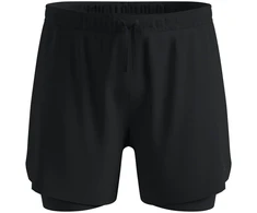 Vyriški bėgimo šortai 2 viename Odlo Zeroweight 5 Inch, juodi