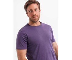 Vyriški klasikiniai medvilniniai BASIC marškinėliai - violetiniai V13 OM 0146