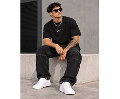 Vyriški marškinėliai Karl Kani Signature Tee, juodi