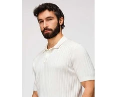 Vyriški slim fit polo marškinėliai Ombre&amp;Edoti, balkšvi