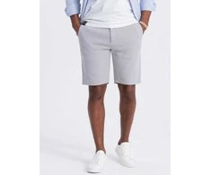 Vyriški SLIM FIT trikotažiniai šortai - šviesiai pilki