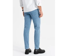 Vyriški šviesiai mėlyni slim fit džinsai su elastanu