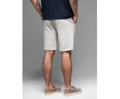 Vyriški šviesiai pilki slim fit šortai iki kelių