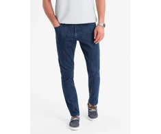 Vyriški tamsiai mėlyni slim fit džinsai su elastanu