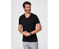 Vyriški V-NECK marškinėliai su elastanu - juodi