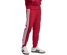 Vyriškos adidas Essential 3-Stripes French Terry bordo spalvos kelnės KR2702