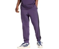Vyriškos adidas Essentials 3-Stripes fleecinės kelnės violetinės JX0750
