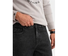 Vyriškos juodos cargo kelnės slim fit su bleached efektu