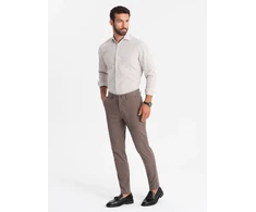 Vyriškos rudos chino kelnės regular fit