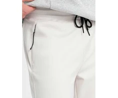 Vyriškos sportinės kelnės joggers - baltos spalvos